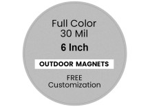 6 Inch Circle Outdoor Magnets - 35 Mil