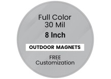 8 Inch Circle Outdoor Magnets - 35 Mil