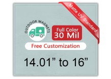 14.01 to 16 Square Inches Outdoor Magnets - 35 Mil