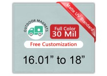 16.01 to 18 Square Inches Outdoor Magnets - 35 Mil