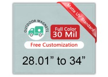 28.01 to 34 Square Inches Outdoor Magnets - 35 Mil
