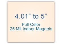 4.01 to 5 Square Inches Indoor Magnets - 25 Mil