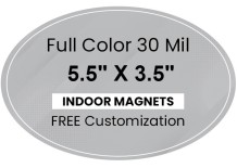 5.5x3.5 Indoor Oval Magnets - 35 Mil