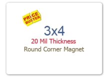 3x4 Round Corners Indoor Magnets - 20 Mil