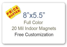 8x5.5 Round Corners Indoor Magnets - 20 Mil