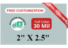 Magnet - 2x2.5 Square Corner - 35 mil - Outdoor Safe