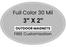 Magnet - 2x3 Oval Shape - 35 mil - Outdoor Safe
