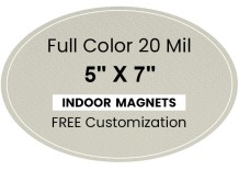 5x7 Indoor Oval Magnets - 20 Mil