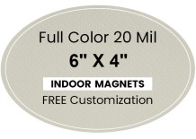 6x4 Indoor Oval Magnets - 20 Mil